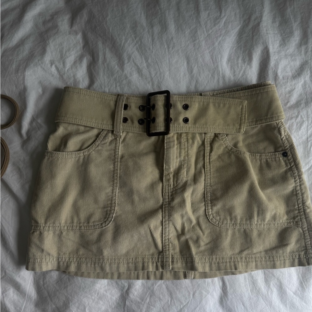 Abercrombie & Fitch Khaki Mini Skirt with Belt